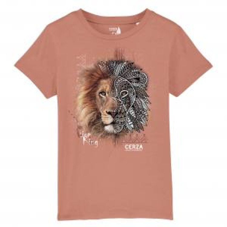 T-shirt femme bio Lion Native Tribes Cerza + transfert Col Cerza Butter M