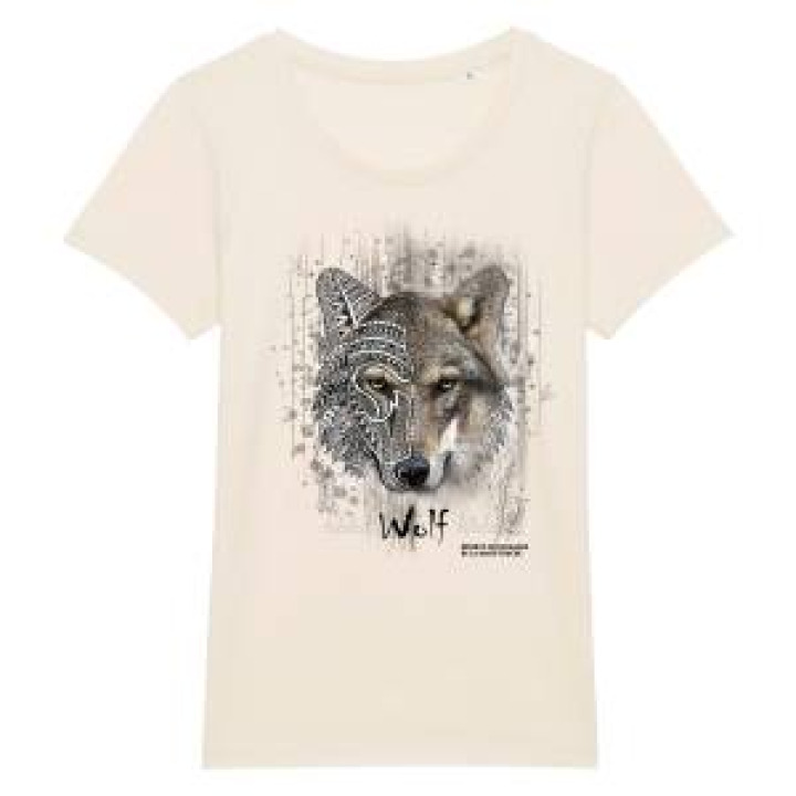 Tshirt femme bio Loup Native Tribes Réserve de la Haute Touche Natural Raw M