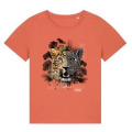 T-shirt femme bio Panth&egrave;re Native Tribes Cerza + transfert Col Cerza Fiesta S