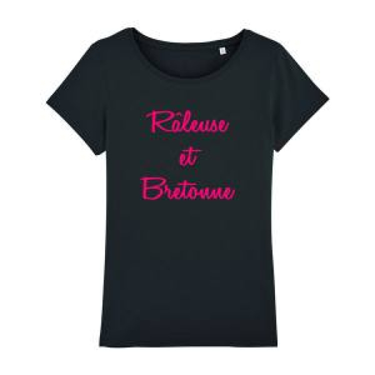 T-shirt femme bio R&acirc;leuse et Bretonne Black M