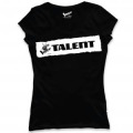 T-shirt femme bio The Voice Impression Blanche + transfert Col en Blanc Black S