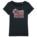 T-shirt femme bio Transfert Paillette Fraise Drapeau Breizh Tagada Black S