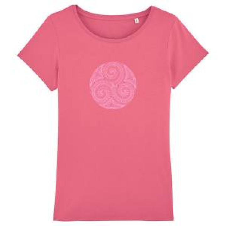 Tshirt femme bio Triskell  Strass Raspberry S