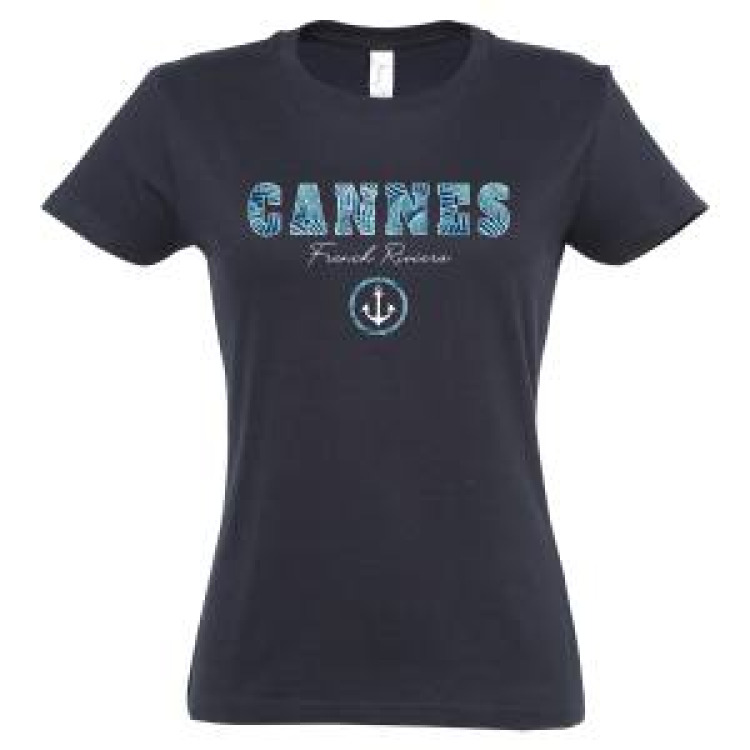 T-shirt femme Cannes French Riviera Ancre Fuschia XL