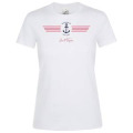 T-shirt femme Capitaine de Mon âme Saint Tropez + Strass Blanc S