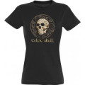 T-shirt femme Celtic Skull T&ecirc;te de Mort Noir Profond S