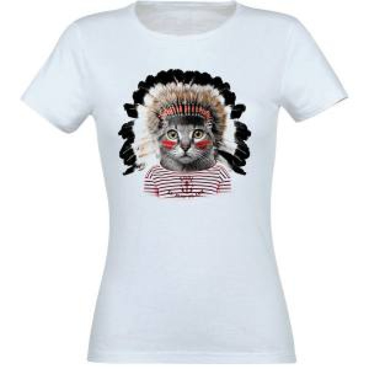 Tshirt femme Chat Grand Chef Saint Jean de Luz Blanc M