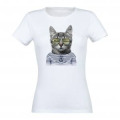 T-shirt femme Chat Lunettes Côte Atlantique Blanc S