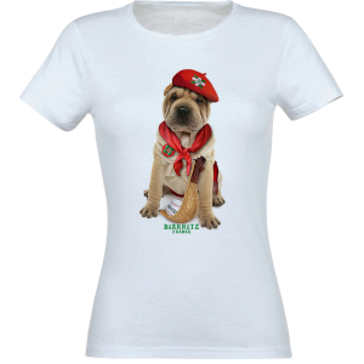Tshirt femme Chien Basque Biarritz France Blanc M