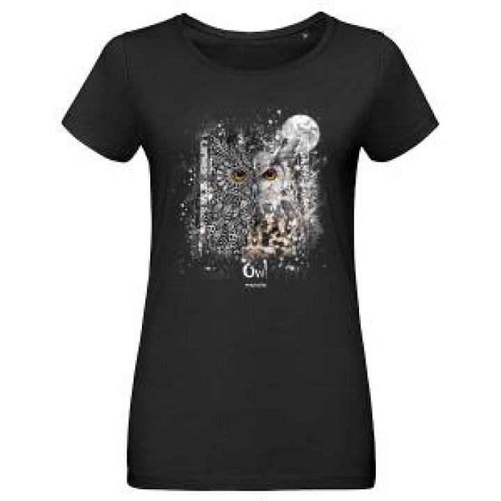 Tshirt femme Chouette Pyrénées Noir Profond S