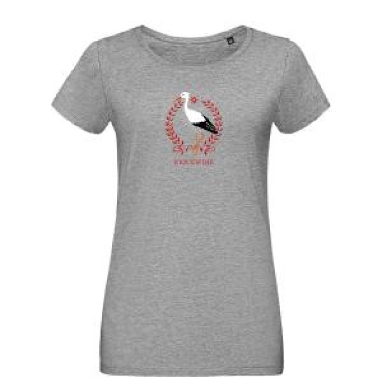 T-shirt femme Cigogne Riquewihr Alsace + Strass Fuschia XL