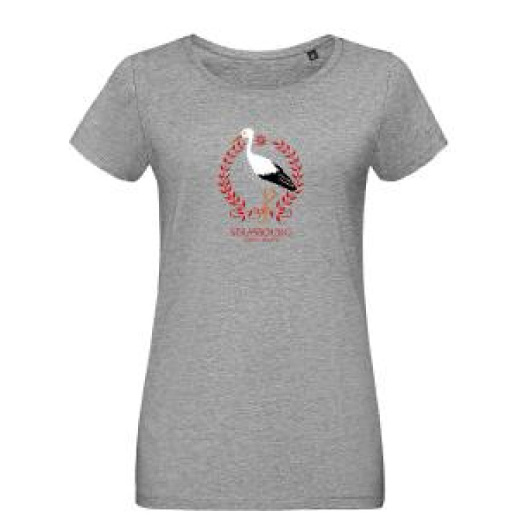 T-shirt femme Cigogne Strasbourg + Strass Rose Orchidée S