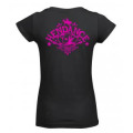 T-shirt femme col V Hendance Amicale Laique (Impression Noir sur T-shirt Fushia et Blanc Chine et Impression Fushia sur T-shirt Noir) Fuschia S