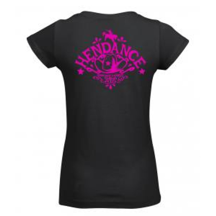T-shirt femme col V Hendance Amicale Laique (Impression Noir sur T-shirt Fushia et Blanc Chine et Impression Fushia sur T-shirt Noir) Fuschia L