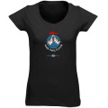 T-shirt femme col V Heula Swing Festival 2019 Noir Profond S