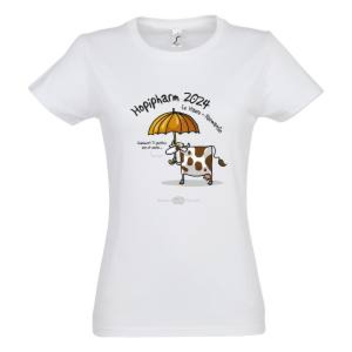 Tshirt femme col V Hopipharm 2024 Blanc M