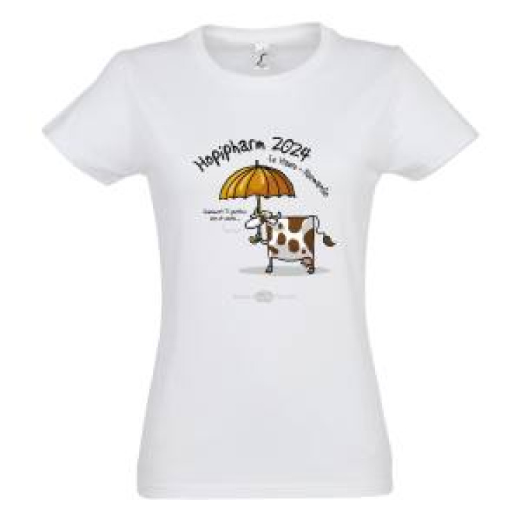 T-shirt femme col V Hopipharm 2024 Blanc XL