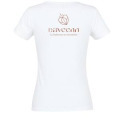 T-shirt femme col V Logo Daveenn (Impression en Blanc sur T-shirt Noir et en Terracota sur T-shirt Blanc)) Blanc S