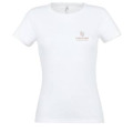 T-shirt femme col V Logo Daveenn (Impression en Blanc sur T-shirt Noir et en Terracota sur T-shirt Blanc)) Blanc S