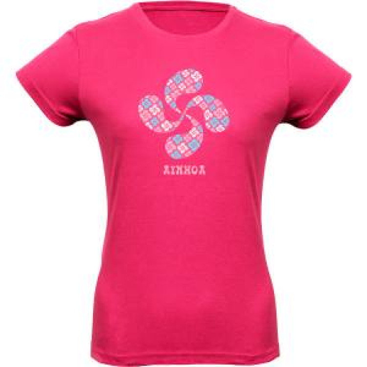 T-shirt femme Croix Basque A&iuml;nhoa Fuschia XL
