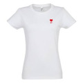 T-shirt femme E1331 Ref/ 25714 pocket Cœur Saint / dos Saint Tropez French Riviera France... Marine 