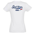T-shirt femme E1331 Ref/ 25714 pocket Cœur Saint / dos Saint Tropez French Riviera France... Marine 
