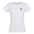 T-shirt femme E1331 Ref/ 25714 pocket Cœur Saint (En Rouge) Noir Profond S