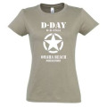 T-shirt femme Etoile D-Day Gold Beach Normandie Kaki S