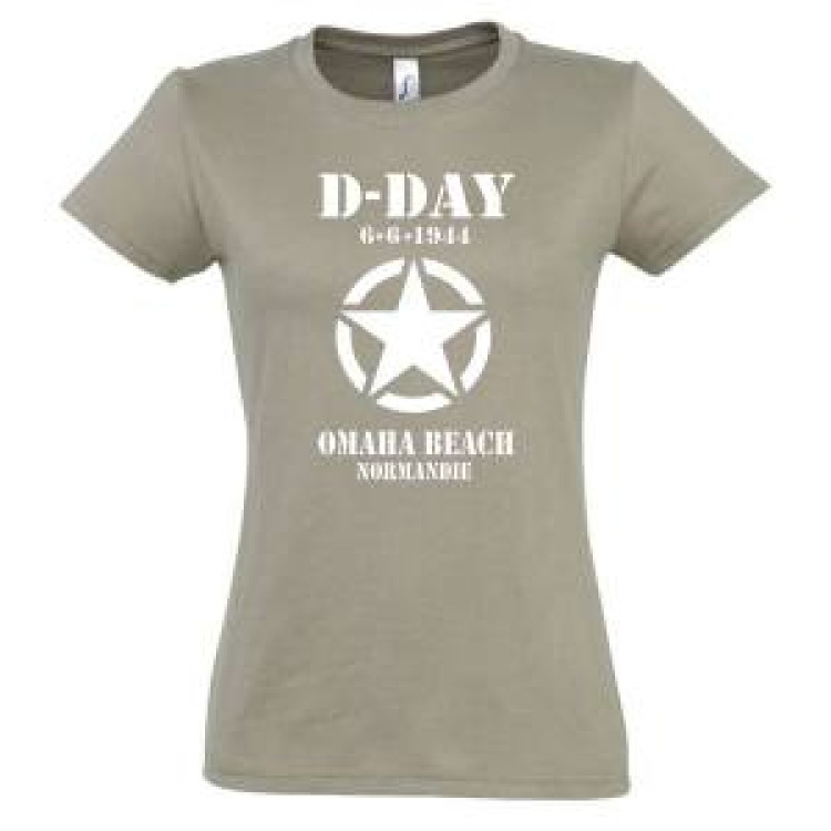 T-shirt femme Etoile D-Day Gold Beach Normandie Kaki XXL