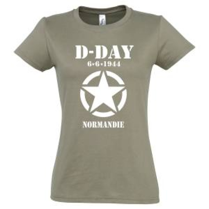 Tshirt femme Etoile DDay Normandie Kaki S