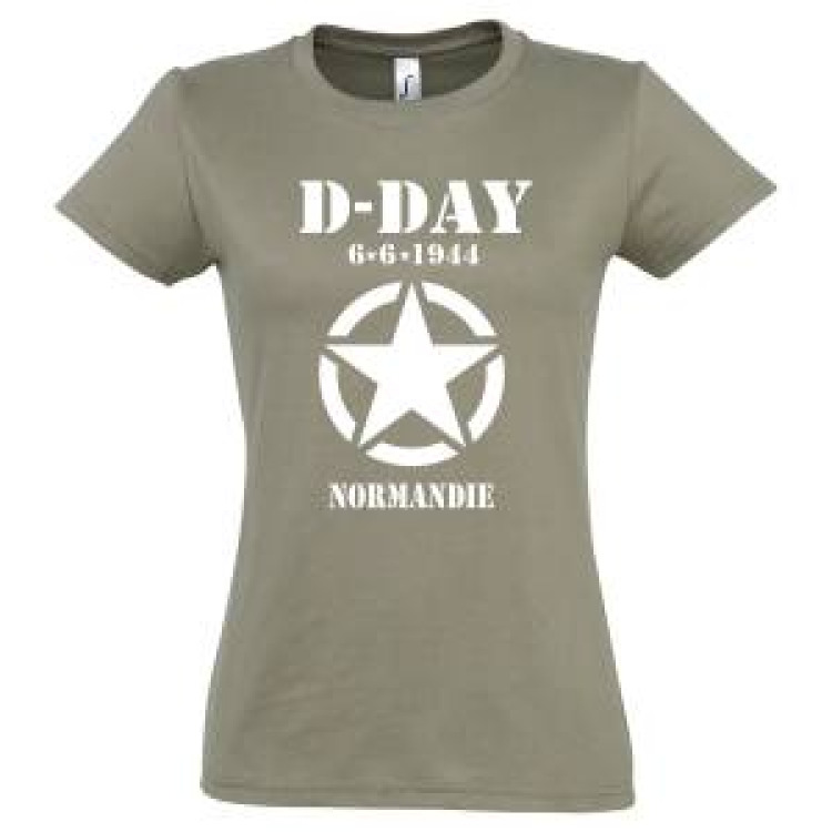 T-shirt femme Etoile D-Day Normandie Kaki S