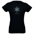 T-shirt femme Flocon de Neige Luchon + Strass Noir Profond S