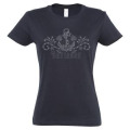 T-shirt femme Fond Marin Ancre Bretagne + Strass Marine S