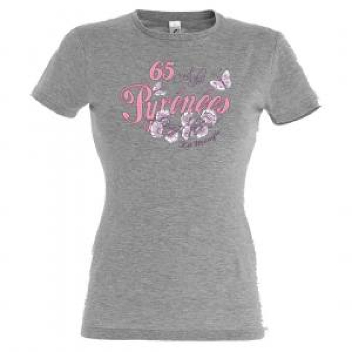 Tshirt femme French Alps 65 Pyrénées la Mongie Gris Chiné S