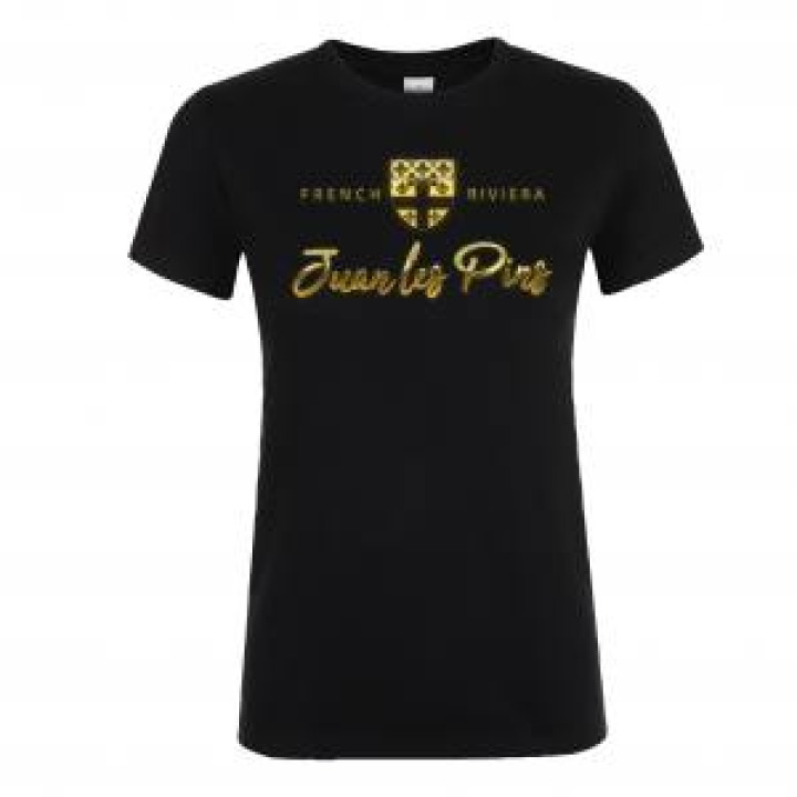 Tshirt femme French Riviera Juan les Pins Noir Profond S