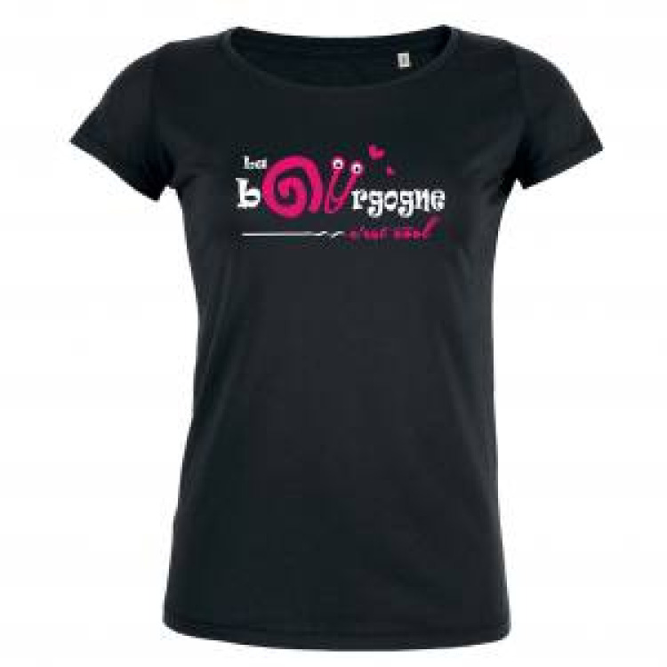 T-shirt femme La Bourgogne C'est Cool Noir Profond S