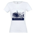 T-shirt femme Maison Etoiles Strasbourg France + Strass Rose Bonbon S