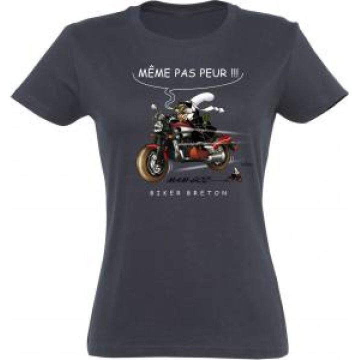 Tshirt femme Mam Goz Même Pas Peur Gris Souris M