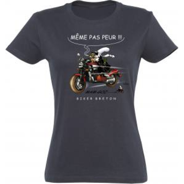 T-shirt femme Mam Goz M&ecirc;me Pas Peur Gris Souris M