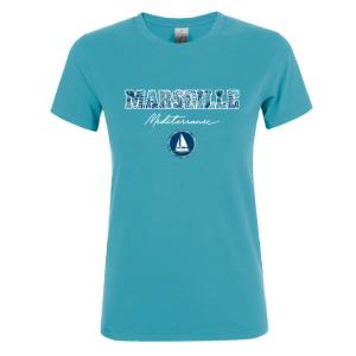 Tshirt femme Marseille Méditerranée Bateau Marine S
