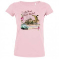 T-shirt femme Mont Saint Michel + 2 CV Mont Saint Michel Rose Orchidée S