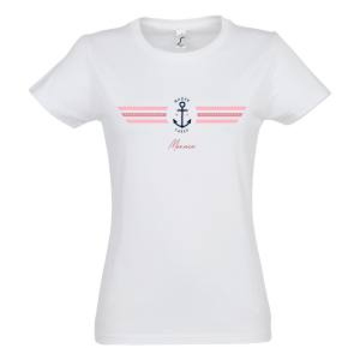 Tshirt femme Monte Carlo Ancre Monaco  Strass Blanc M