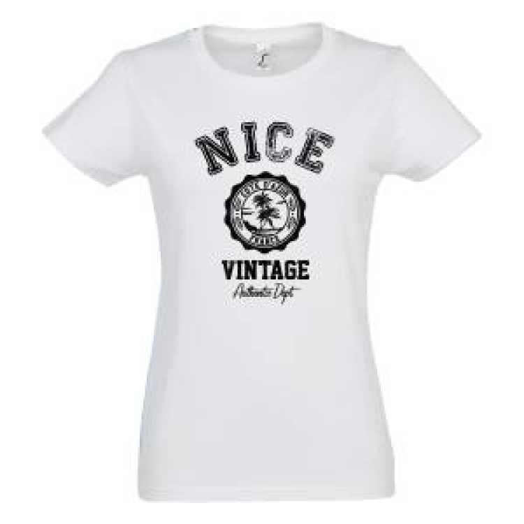 T-shirt femme Nice Vintage Noir Profond S