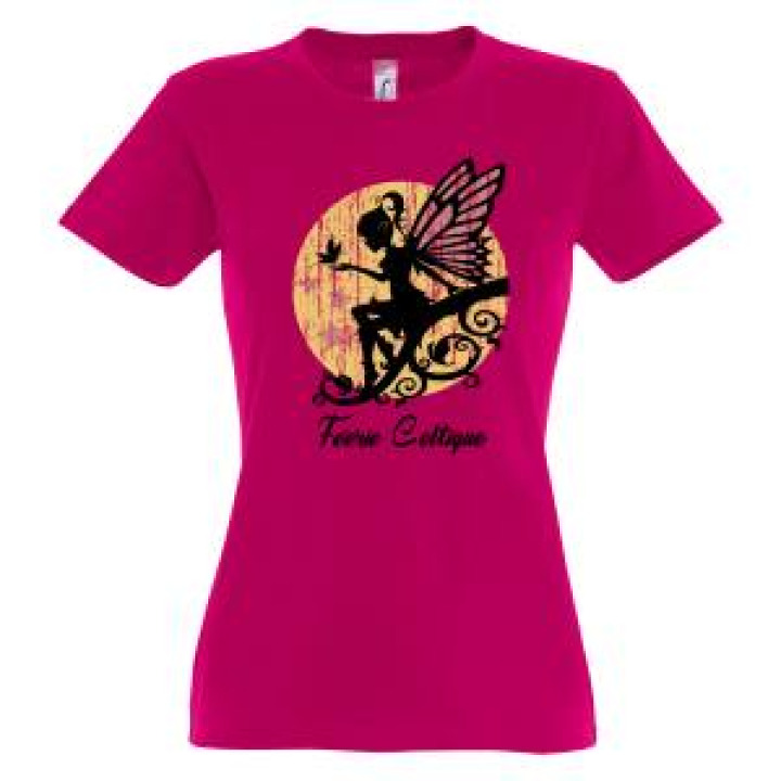 Tshirt femme Ombre Feerie Celtique Fuschia S