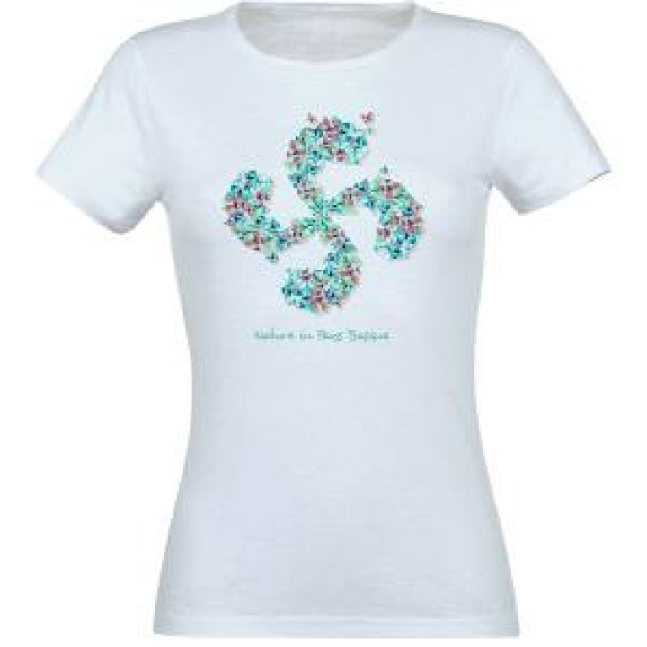 Tshirt femme Papillon Croix Basque Pays Basque Blanc M