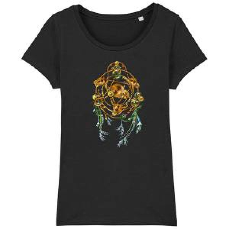 T-shirt femme premium bio Attrape-r&ecirc;ves M&eacute;tallique Black S