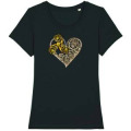 T-shirt femme premium bio C&oelig;ur M&eacute;tallique Black XS