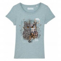 T-shirt femme premium bio Hibou Native Tribes Zooparc de Tregomeur Heather Ice Blue S