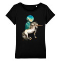 T-shirt femme premium bio Licorne Black XS