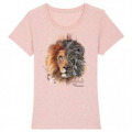 T-shirt femme premium bio Lion Native Tribes Zoo de Jurques Cream Heather Pink XS